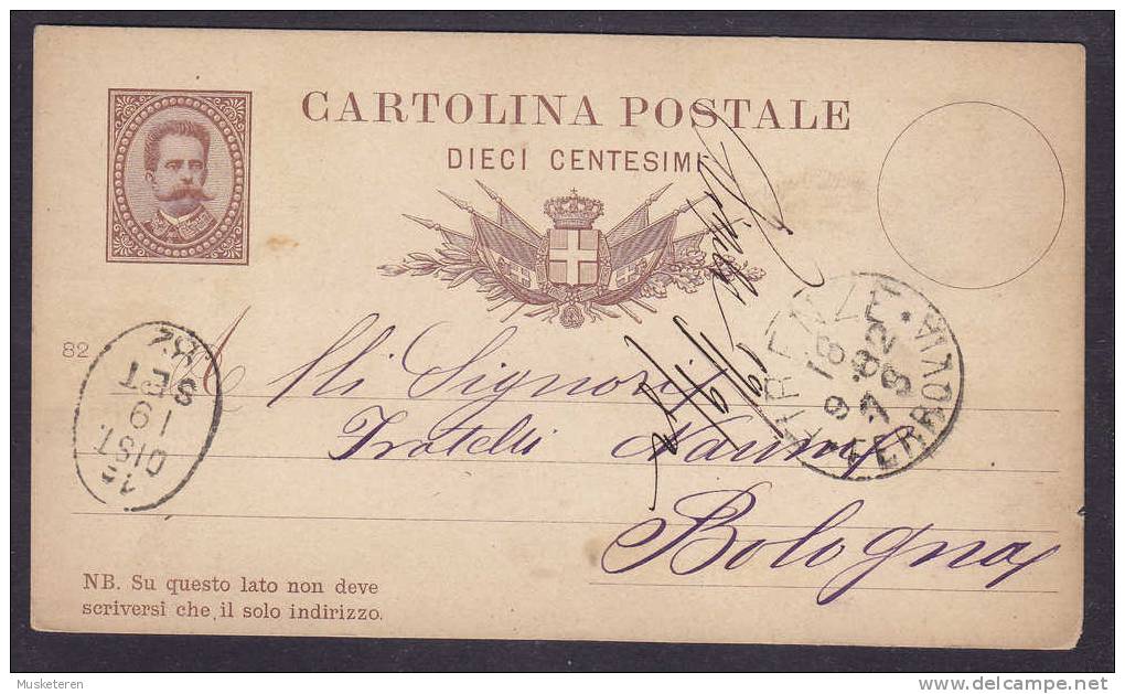 Italy Postal Stationery Ganzsache Intero Cartolina Postale FIRENZE 1882 To BOLOGNA - Postwaardestukken