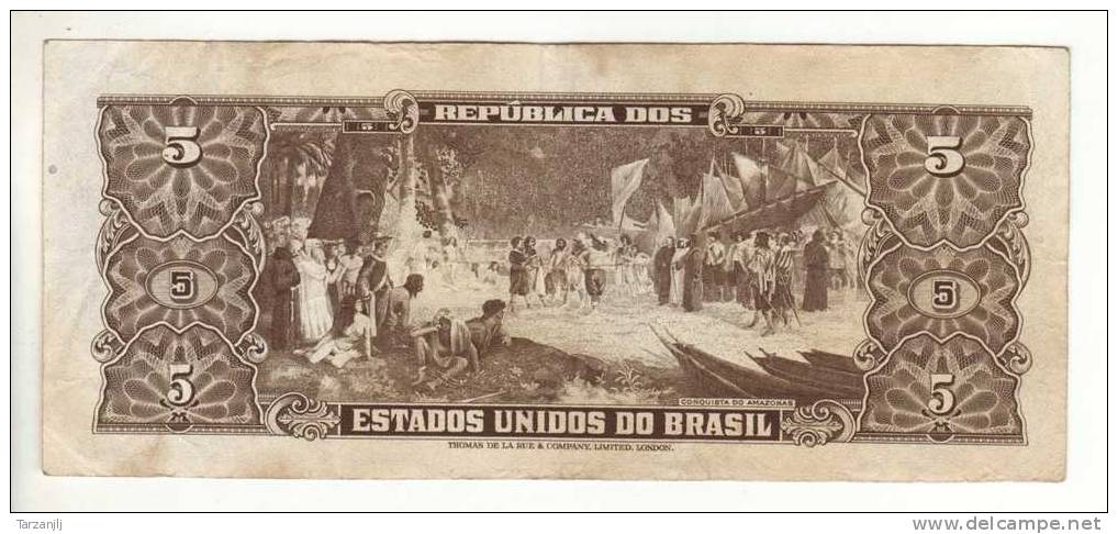 Billet De 5 Cruzeiros Brésil Brasil - Brésil