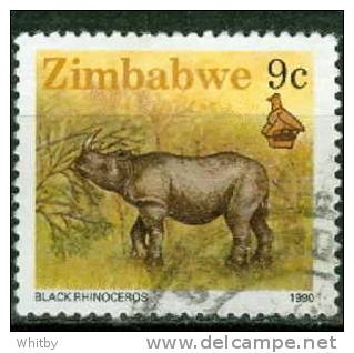 Zimbabwe 1990 9 Cent  Black Rhino Issue #619 - Zimbabwe (1980-...)