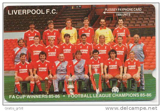 United Kingdom - PLE011, Plessey 1000u Liverpool F.C. 1989, GPT Test Card, Used Without CN - [ 8] Ediciones De Empresas