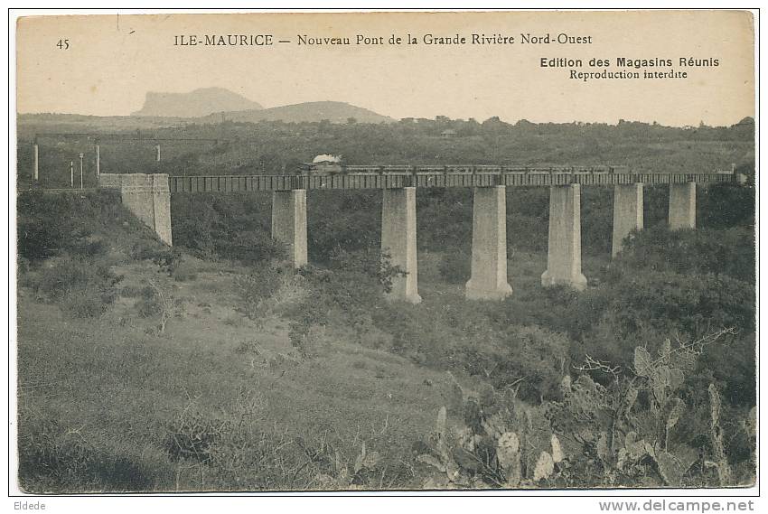 Maurice Nouveau Pont De La Riviere Nord Ouest No 45 Train Edit Magasins Reunis - Maurice