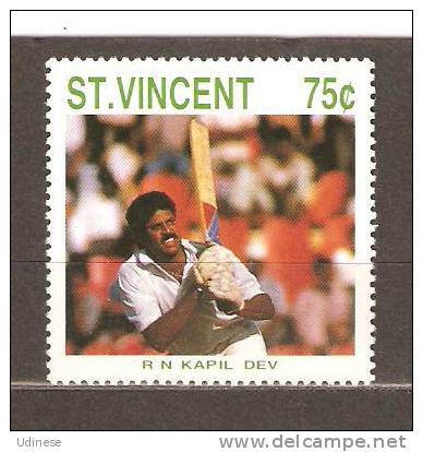 ST. VINCENT 1988 - CRICKET PLAYER R.N. KAPIL DEVI 75  - MNH MINT NEUF - Cricket