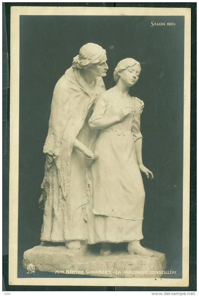 Salon 1906 - Mme Berthe Girardet - La Mauvaise Conseillère   - Rk65 - Sculptures