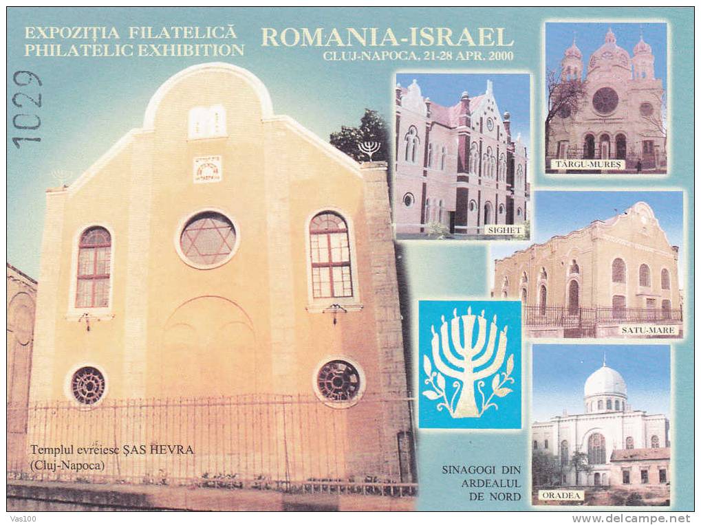 Cluj-Carei,Satu-Mare,Baia -Mare,Oradea MNH Block Numerote,imperf. 2002 Cinderellas Romania. - Mosquées & Synagogues