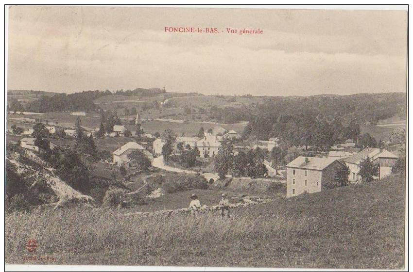 CPA 39 FONCINE LE BAS Vue Générale 1907 - Andere & Zonder Classificatie