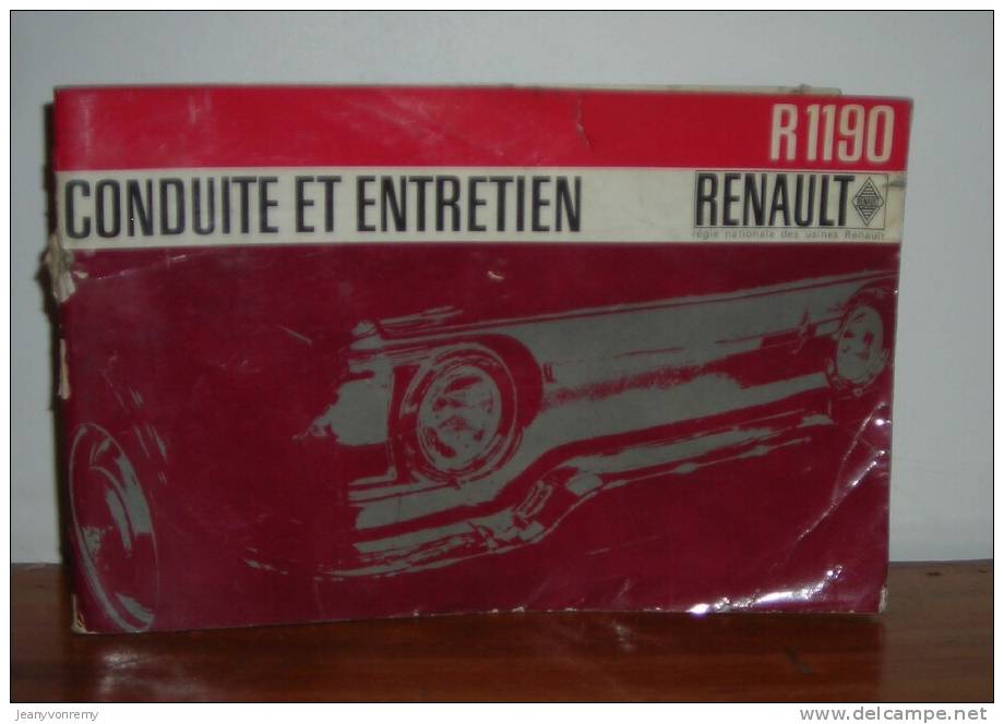 Conduite Et Entretien Renault R 1190. - Auto