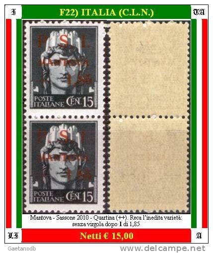 Italia-F00022 - Mantova 1945 (++) MNH - Varietà - Qualità A Vostro Giudizio. - Emissions Locales/autonomes