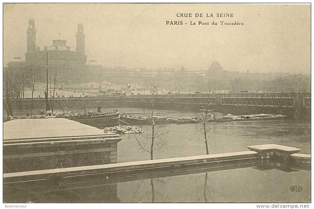 75  PARIS LE PONT DU TROCADERO  CRUE DE LA SEINE - Inondations De 1910