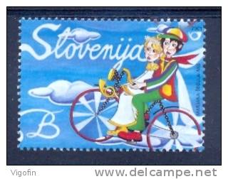 SI 2001-337 LOVE SAN VALENTINO, SLOVENIA, 1 X 1v, MNH - Vélo