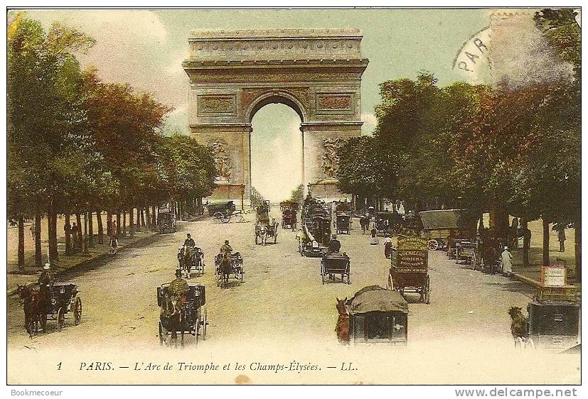 75    PARIS   L´ARC DE TRIOMPHE ET LES CHAMPS ELYSEES     -    L´AVENUE DE L´OPERA  LL.   (2 CARTES) - Champs-Elysées