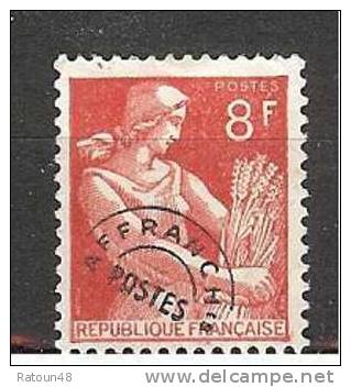 Timbre  Oblitéré  -type Moissonneuse - N° 108 - 1953-1960