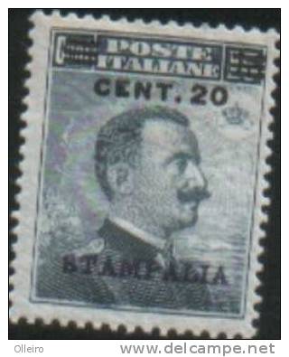 Italia - Italy Isole Italiane Dell´Egeo Stampalia 1916 20c Su 15 C Grigio ** MNH - Ägäis (Stampalia)