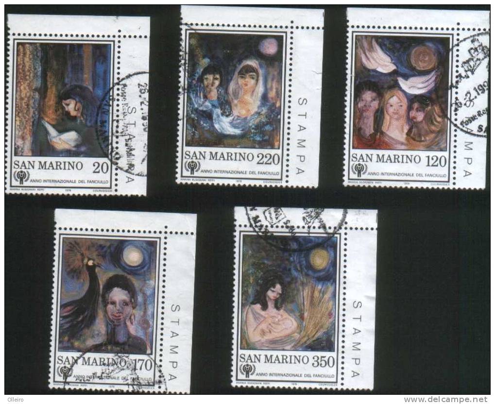 San Marino 1979 Anno Internazionale Del Fanciullo 5v Usati Serie Cpl. - Used Stamps