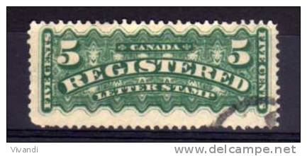Canada - 1875 - 5 Cents Registration Stamp (Deep Green) - Used - Recommandés