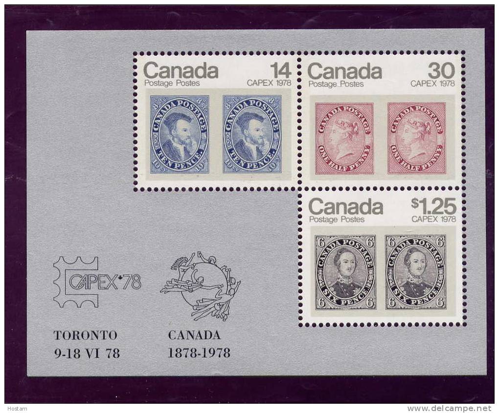 CANADA 1978, # 756a CAPEX 78  SOUVENIR SHEET  FACE VALUE $ 1.69 M NH - Blocks & Kleinbögen