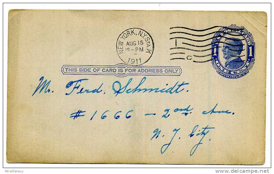 ETATS UNIS / USA / ENTIER POSTAL /   NEW YORK  1911 - 1901-20