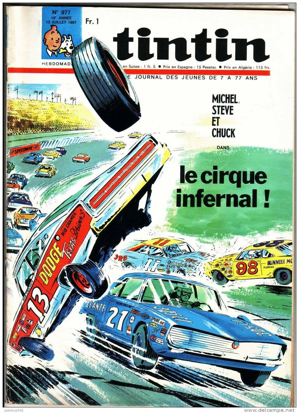 TINTIN N° 977 DU 13 JUILLET 1967 - Tintin