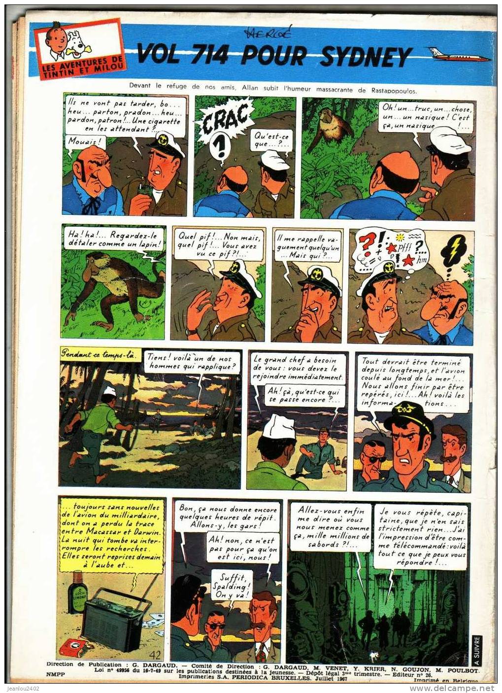 TINTIN N° 977 DU 13 JUILLET 1967 - Tintin