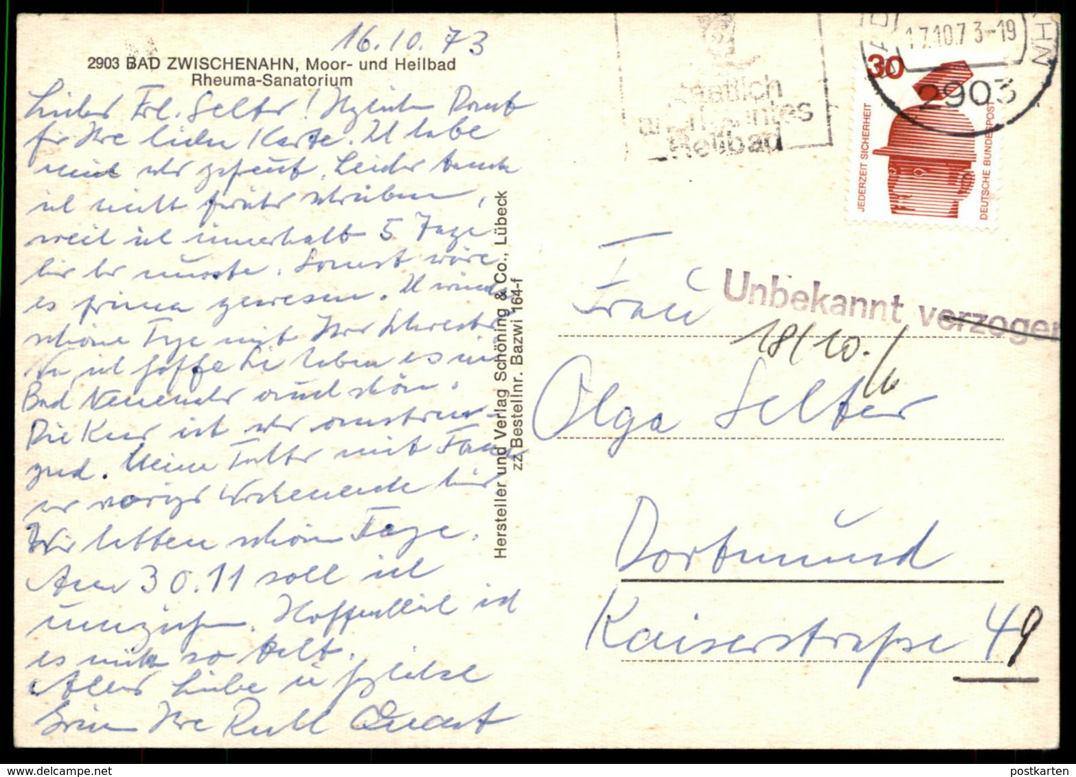 ÄLTERE POSTKARTE BAD ZWISCHENAHN RHEUMA SANATORIUM Krankenhaus Hospital Hopital Cpa Postcard Ansichtskarte AK - Bad Zwischenahn