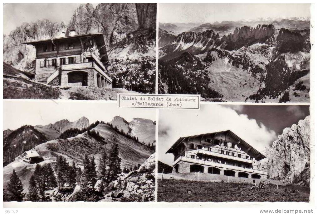 SUISSE Fribourg Chalet Du Soldat De Fribourg S Bellegarde (Jaun) Cp Multivues - Bellegarde