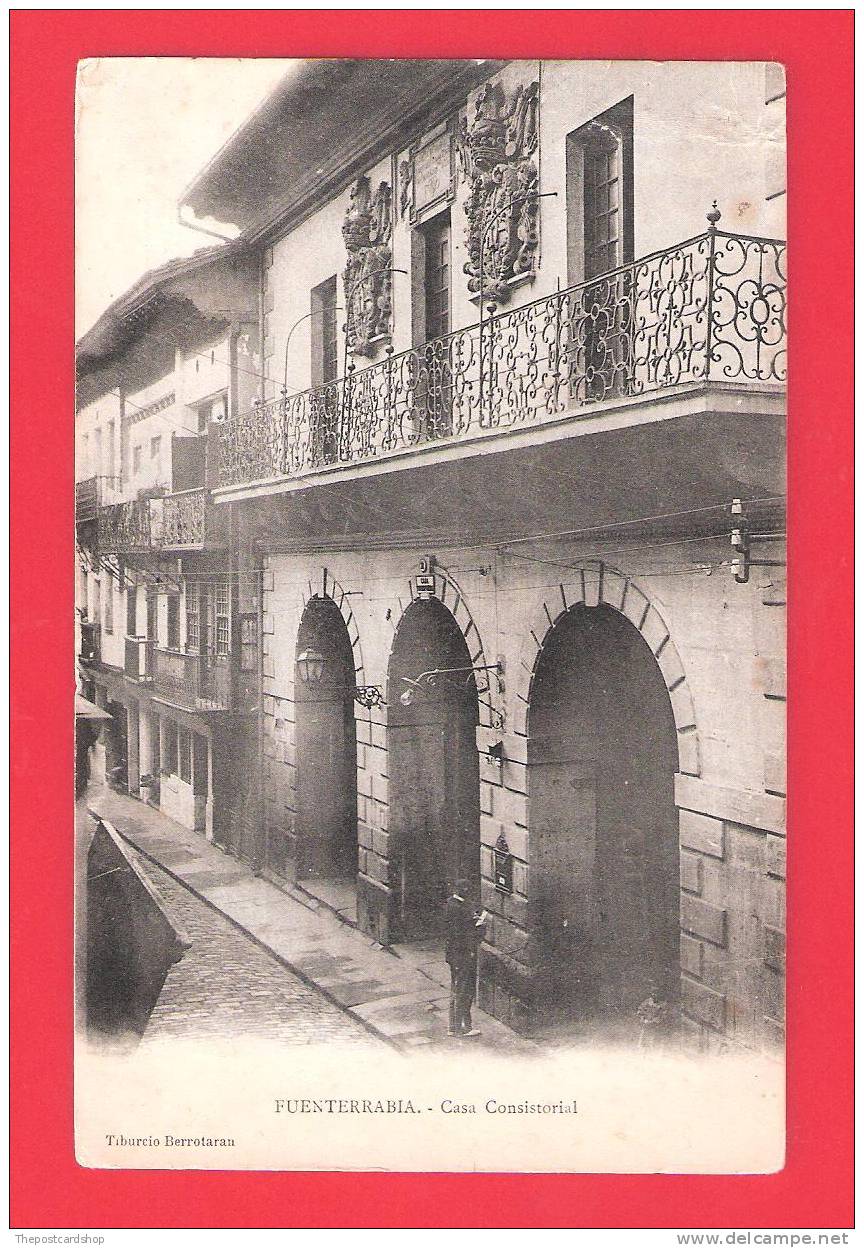 SPAIN Espagne FUENTERRABIA CASA CONSISTORIAL TIBURCIO BERROTARAN Reverso Sin Dividir MORE SPAIN - Guipúzcoa (San Sebastián)