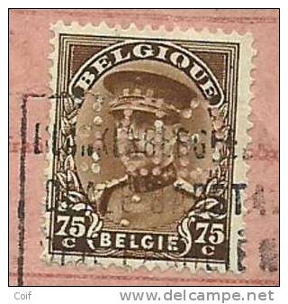 341 Op Ontvangkaart Met Stempel BRUXELLES Met Perforatie (perfin) "G.D.B." Van Grand Distillerie Belge - 1931-1934 Kepi