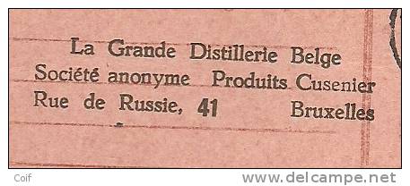 341 Op Ontvangkaart Met Stempel BRUXELLES Met Perforatie (perfin) "G.D.B." Van Grand Distillerie Belge - 1931-1934 Kepi