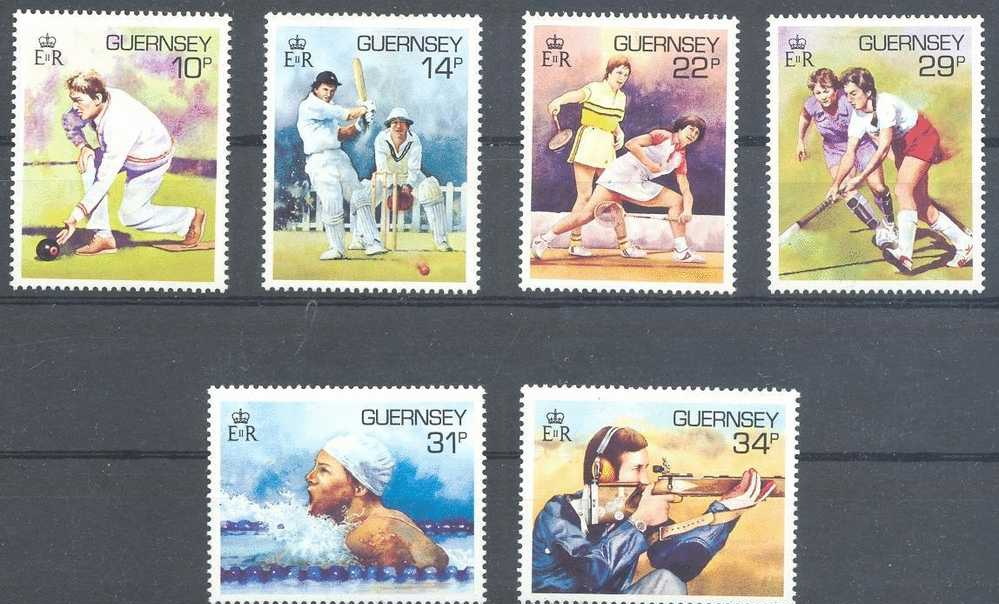 Guernsey - Mint Never Hinged - Cricket, Hockey Field, Swimming, Tennis - Swimming