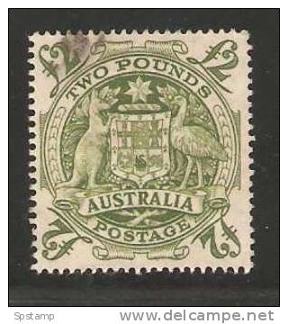 Australia 1950 2 Pound Arms FU - Neat Corner Part Parcel Obliteror - Oblitérés