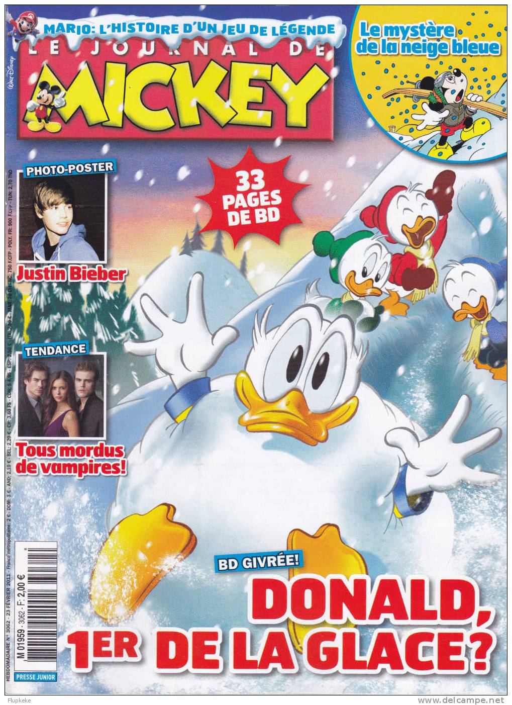 Journal De Mickey 3062 Février 2011 Donald 1er De La Glace - Journal De Mickey
