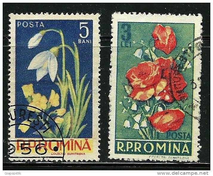 ● ROMANIA 1956 - FIORI - N. 1469 E 1472 Usati - Cat. ? € - Lotto N. 1059 - Usado