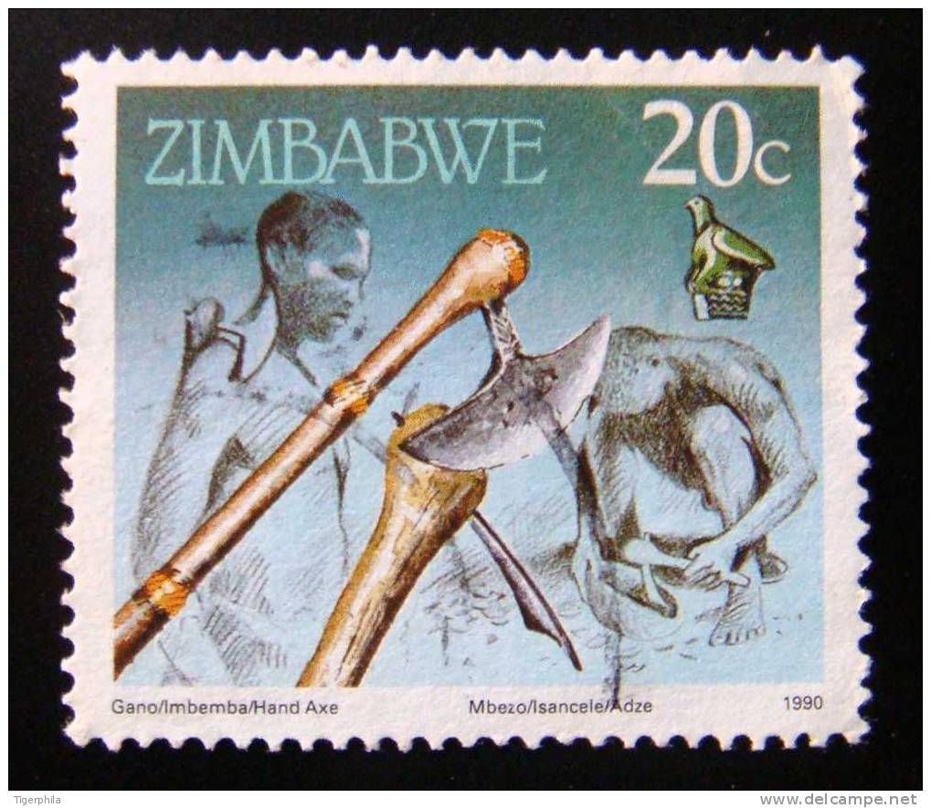 ZIMBABWE 1990 20c Hand Axe Used - Zimbabwe (1980-...)