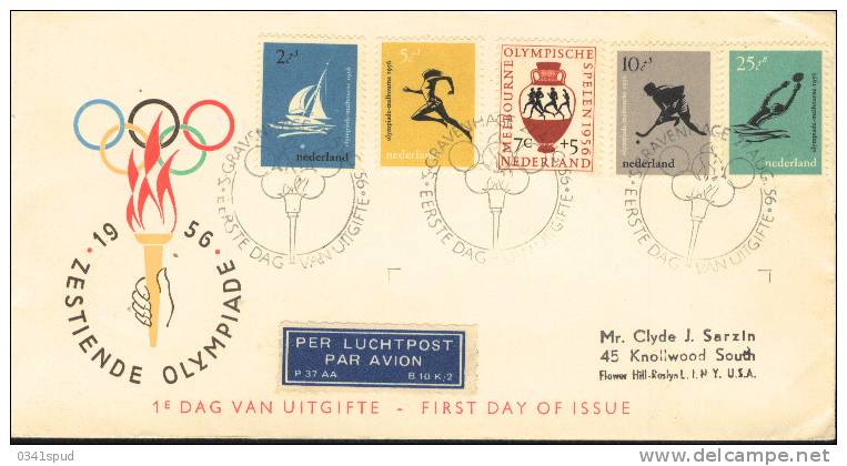 Jeux Olympiques 1956 Melbourne   FDC  Pays Bas - Ete 1956: Melbourne