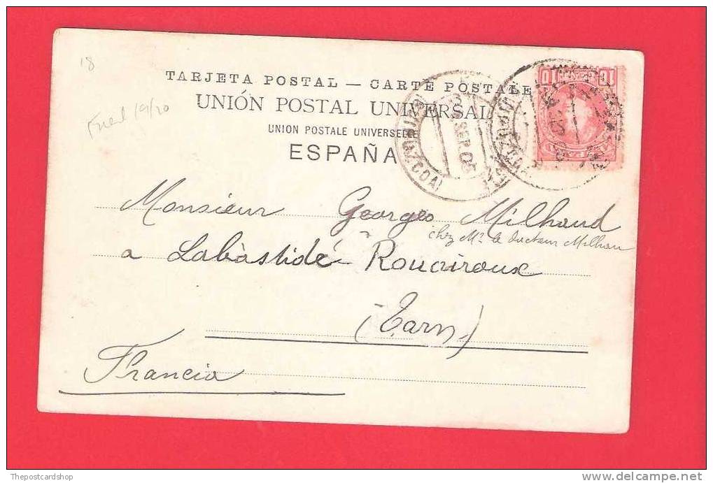 SPAIN Espagne FUENTERRABIA LA ENTRADA + STAMP Reverso Sin Dividir MORE FUENTERRABIA SPAIN FOR SALE - Guipúzcoa (San Sebastián)