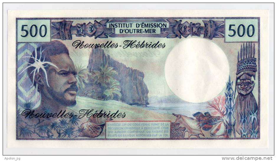 NEW HEBRIDES;  500 Francs ND(1979) UNC * Sign. #4/3  Yves Roland-Billecart And  Marcel Thero - Otros – Oceanía