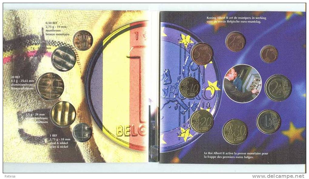 BELGIE  M/MS29 MUNTENSET  IN EURO  ADIEU FRANK WELKOM EURO 2002 - Belgique