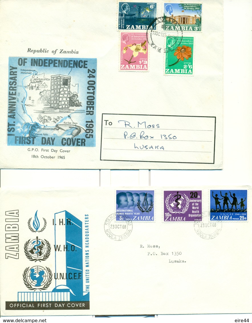 Zambia 1965 1970 8 FDC University Registered Independance W.H.O. - Zambie (1965-...)