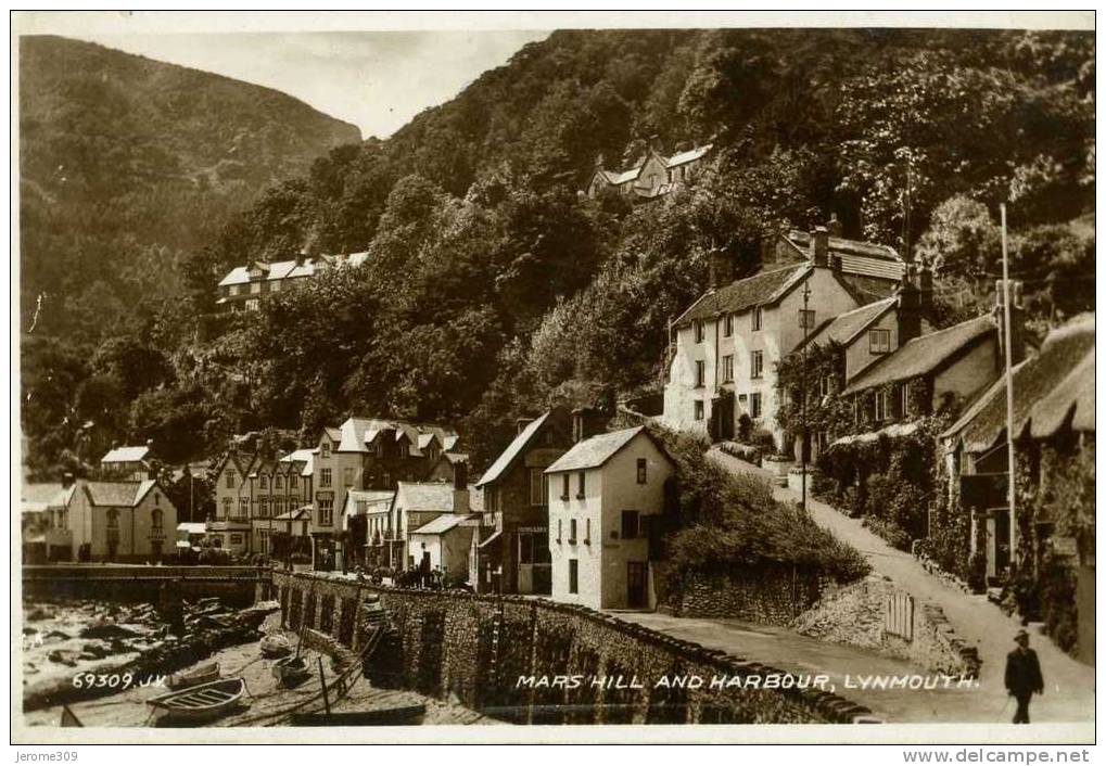 ROYAUME-UNI - LYNMOUH - CPA - N°69309 - Lynmouth, Mars Hill And Harbour - Lynmouth & Lynton