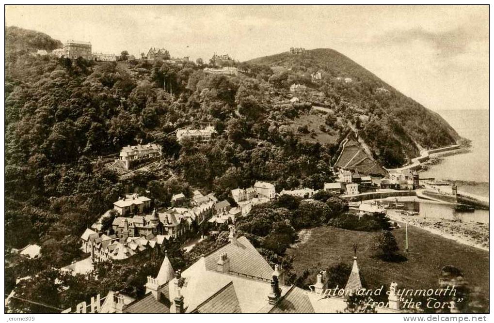 ROYAUME-UNI - LYNMOUH - CPA - N°59392A - Lynton And Lynmouth From "the Tors" - The Cors - Lynmouth & Lynton