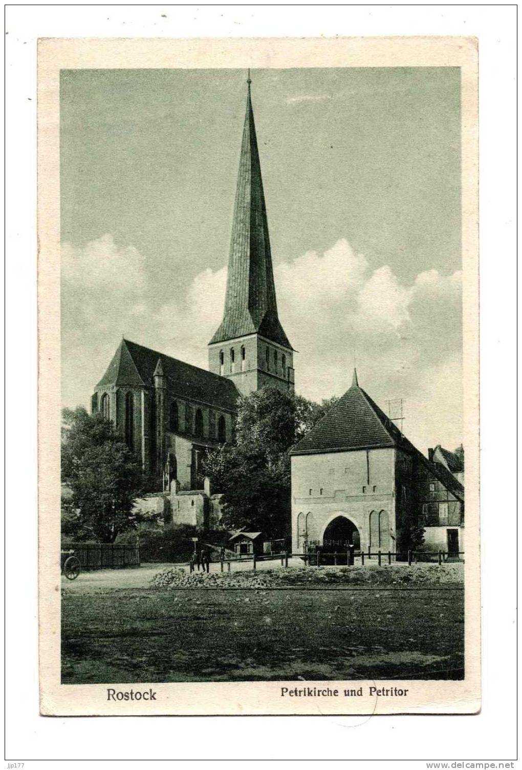 Rostock Saint Peter's Church Petrikirche Und Petritor Tour Entrée Ville Detruite Zerstört Im Mai 1960 - Rostock