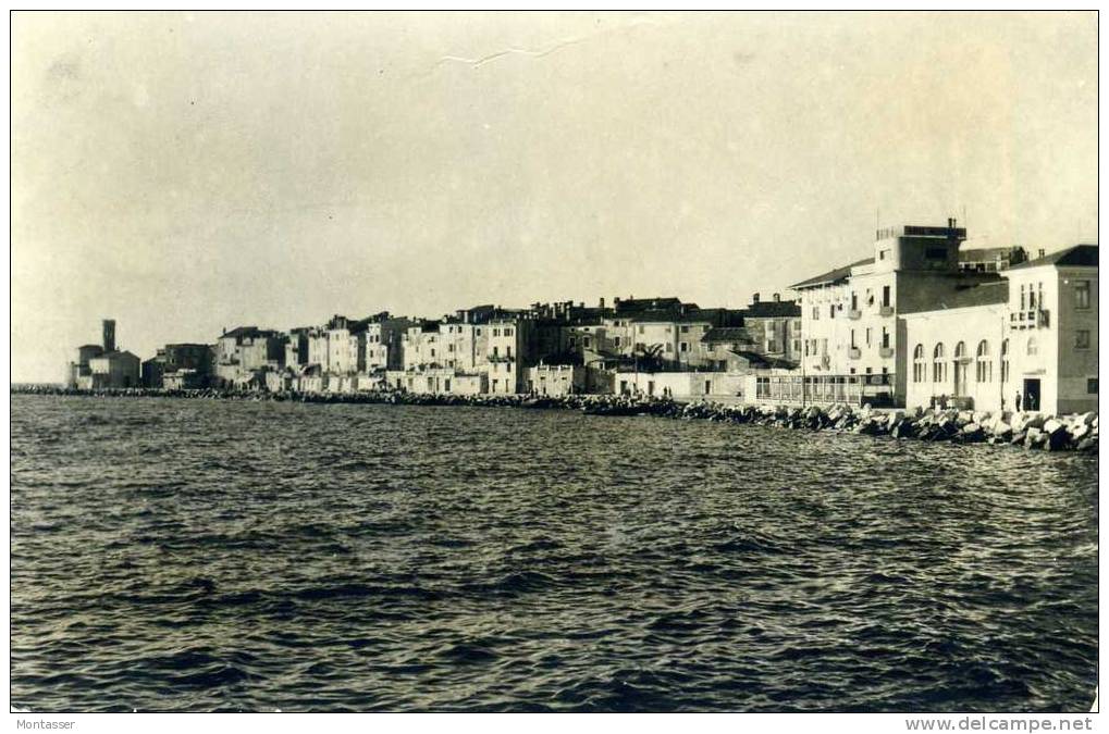 PIRANO. Panorama Dal Mare. Vg. S/fr. Per MONFALCONR Nel 1958. - Slovenia