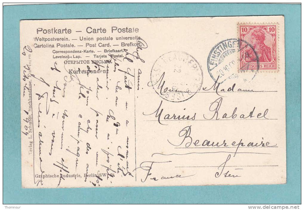 57  -  GRUSS  Aus  FINSTINGEN  -  SOUVENIR De  FENETRANGE   -  1909  -  BELLE CARTE   - - Fénétrange
