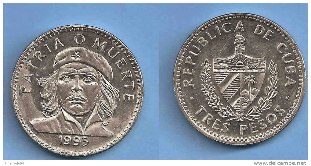 Cuba 3 Pesos 1995 Che Guevara About Uncirculated Centavos Cent Kuba Pesos Peso Skrill Paypal OK - Kuba