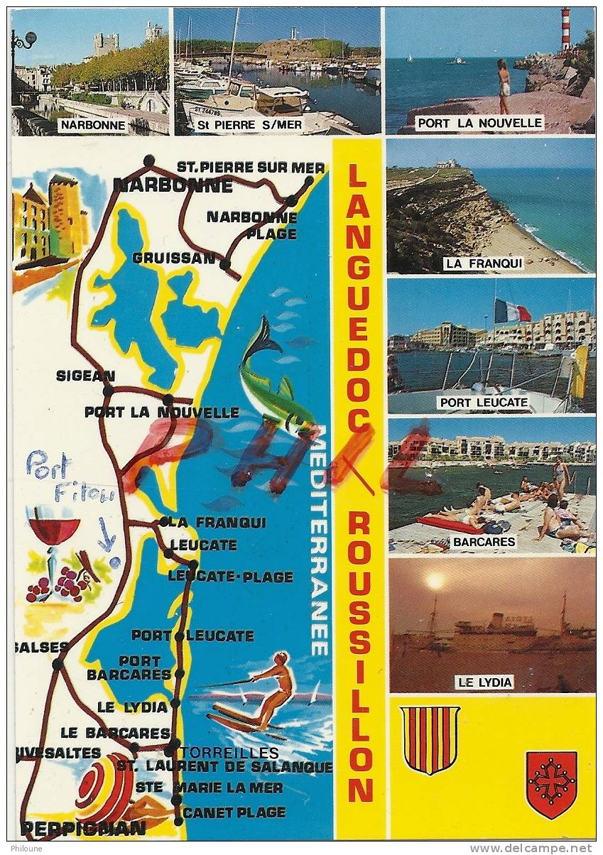 Souvenir Du Languedoc Roussillon - Carte Multivues Ref 1103-307 - Languedoc-Roussillon