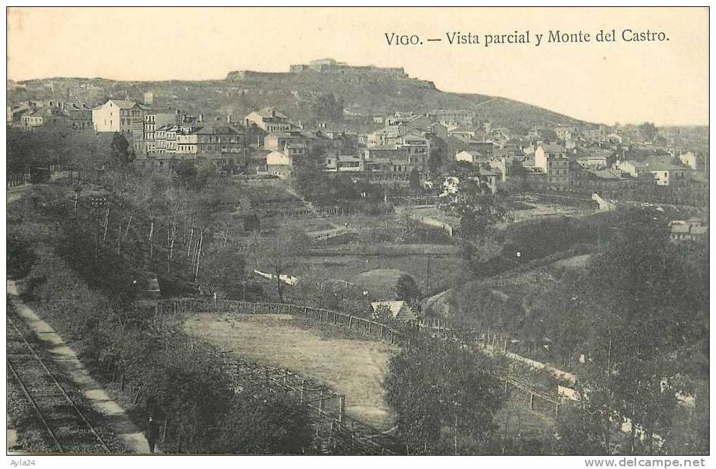 CPA  ESPAGNE  VIGO  Vista Parcial Y Monte Del Castro  1926 N° 1047 - Pontevedra