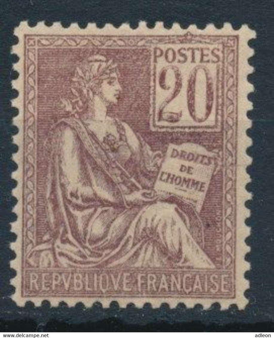 France-20c Brun-lilas YT 113* Très Bien Centré - 1900-02 Mouchon