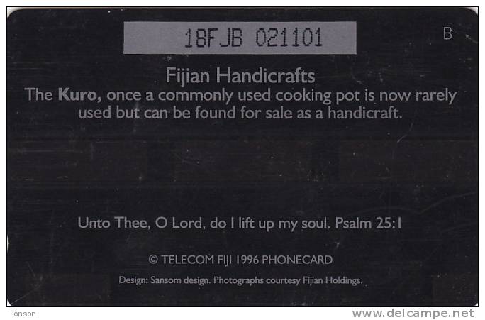 Fiji, FIJ-094, Fijian Handicrafts, Kuro, 18FJB, 2 Scans. - Fidji