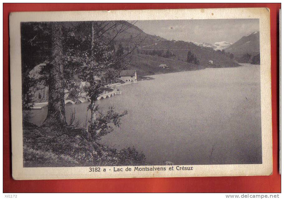G1154 Lac De Montsalvens Et Crésuz. Cachet La Tour De Trême 1925.Morel Bulle 3182a - Bulle
