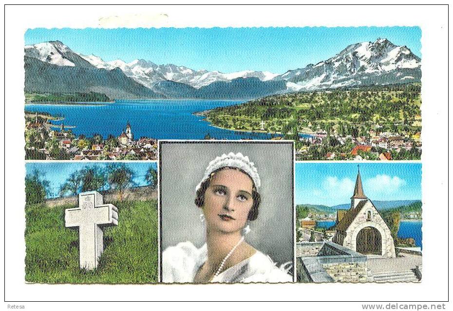 KONINGIN ASTRID  OUDE POSTAART 17-X-66  KÜSSNACHT - GEDÄCHTENISKAPELLE ( SCHWEIZ ) - Familles Royales