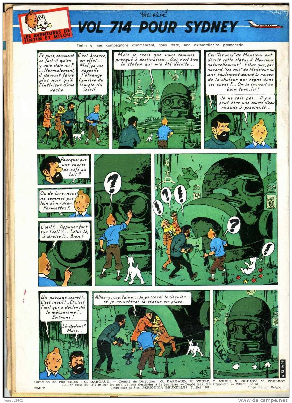 TINTIN 978 DU 20 JUILLET1967 - Tintin